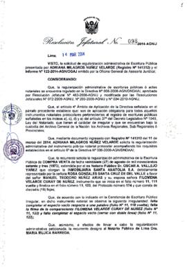 Resolución Jefatural N° 098-2014-AGN/J