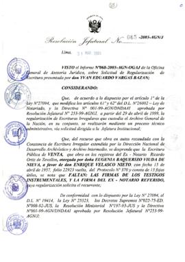 Resolución Jefatural N° 085-2003-AGN/J