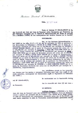 Resolución Directoral N° 84-84-AGN/OA