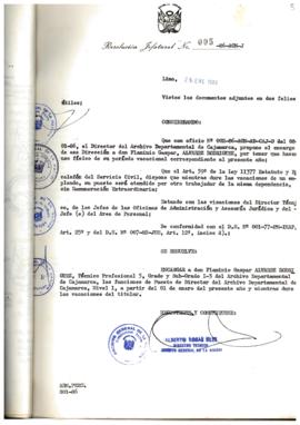 Resolución Jefatural N° 005-1986/AGN/J