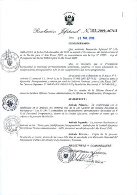 Resolución Jefatural N° 102-2009-AGN/J
