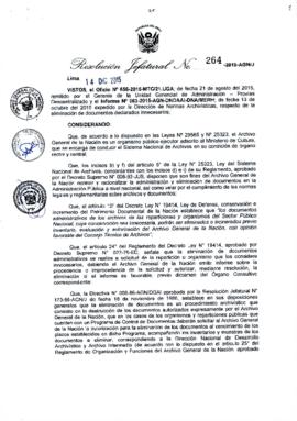 Resolución Jefatural N° 264-2015-AGN/J