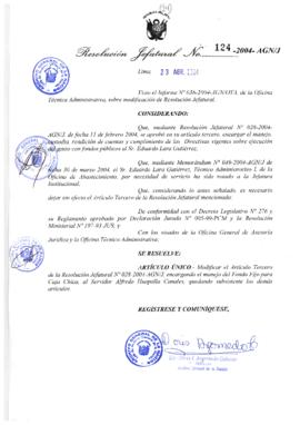 Resolución Jefatural N° 124-2004-AGN/J