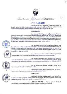 Resolución Jefatural N° 057-2018-AGN/J