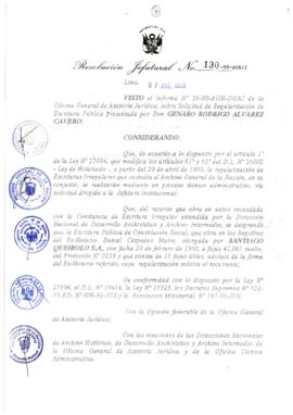 Resolución Jefatural N° 130-1999/AGN/J