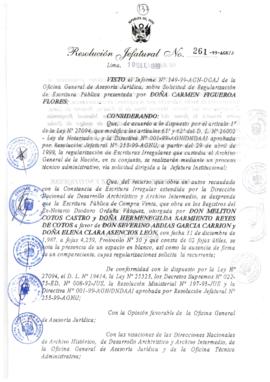 Resolución Jefatural N° 261-1999/AGN/J