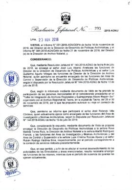 Resolución Jefatural N° 293-2018-AGN/J