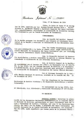 Resolución Jefatural N° 025-1994/AGN/J