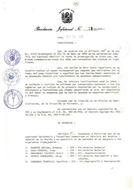 Resolución Jefatural N° 094-1992/AGN/J