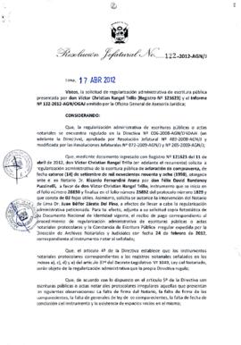 Resolución Jefatural N° 122-2012-AGN/J