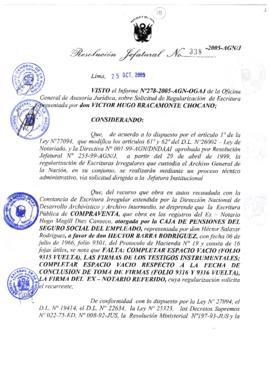 Resolución Jefatural N° 338-2005-AGN/J