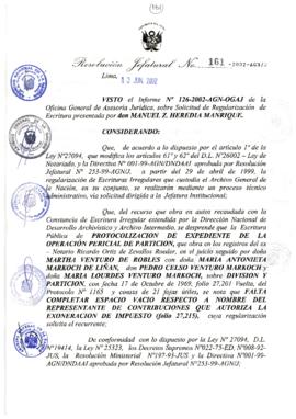 Resolución Jefatural N° 161-2002/AGN/J