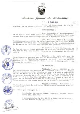 Resolución Jefatural N° 080-1998/AGN/J