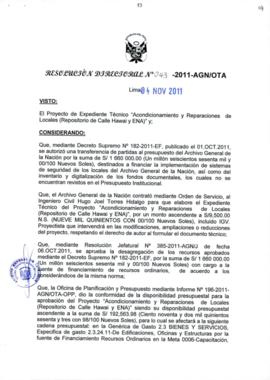 Resolución Directoral N° 043-2011-AGN/OTA