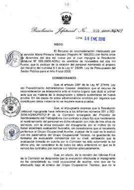 Resolución Jefatural N° 010-2010-AGN/J