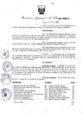 Resolución Jefatural N° 160-1996/AGN/J