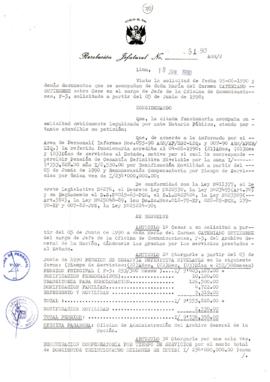 Resolución Jefatural N° 061-1990/AGN/J