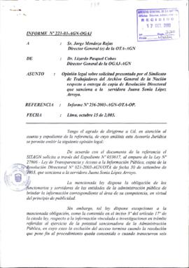 INFORME 223-2003-AGN-OGAJ
