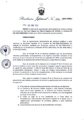 Resolución Jefatural N° 374-2012-AGN/J