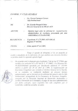 INFORME 175-2003-AGN-OGAJ