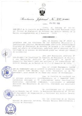 Resolución Jefatural N° 237-1999/AGN/J