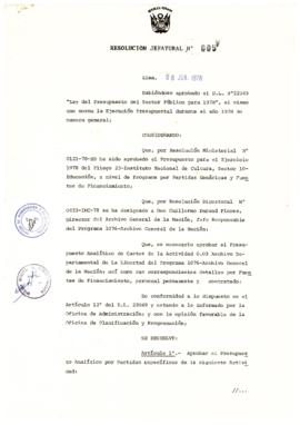 Resolución Jefatural N° 005-1978/AGN/J