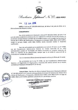 Resolución Jefatural N° 107-2016-AGN/J
