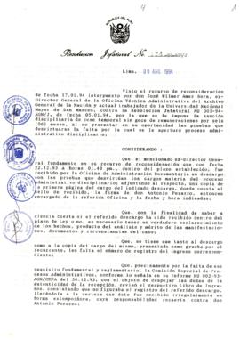 Resolución Jefatural N° 124-1994/AGN/J