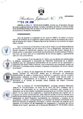 Resolución Jefatural N° 125-2018-AGN/J