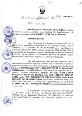 Resolución Jefatural N° 076-2003-AGN/J