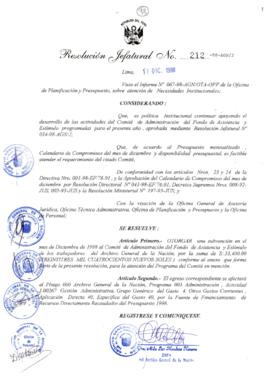 Resolución Jefatural N° 212-1998/AGN/J