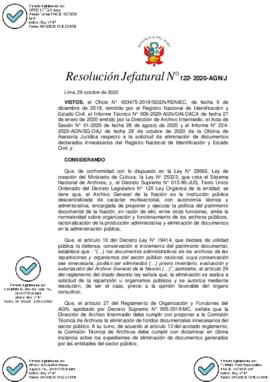 Resolución Jefatural N° 122-2020-AGN/J