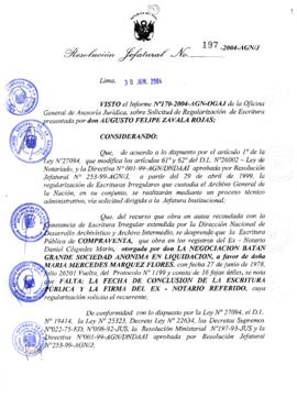 Resolución Jefatural N° 197-2004-AGN/J