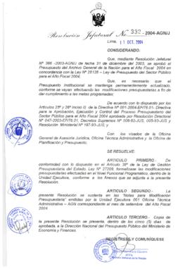 Resolución Jefatural N° 332-2004-AGN/J