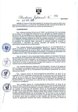 Resolución Jefatural N° 051-2020-AGN/J