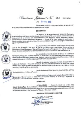 Resolución Jefatural N° 053-2017-AGN/J