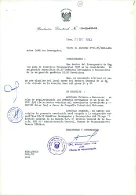 Resolución Directoral N° 116-83-AGN/OA