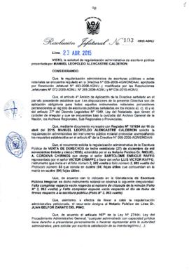 Resolución Jefatural N° 103-2015-AGN/J