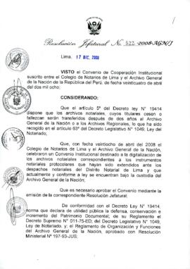 Resolución Jefatural N° 522-2008-AGN/J