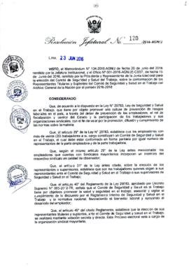 Resolución Jefatural N° 120-2016-AGN/J