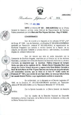 Resolución Jefatural N° 366-2009-AGN/J