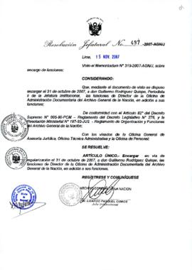 Resolución Jefatural N° 497-2007-AGN/J