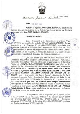 Resolución Jefatural N°013-2001/AGN/J