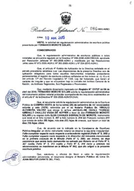 Resolución Jefatural N° 086-2015-AGN/J