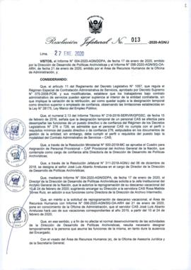 Resolución Jefatural N° 013-2020-AGN/J