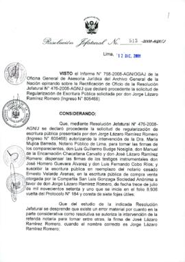 Resolución Jefatural N° 513-2008-AGN/J