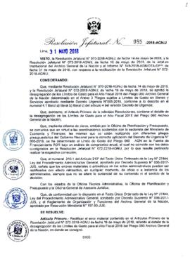 Resolución Jefatural N° 085-2018-AGN/J