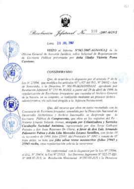 Resolución Jefatural N° 310-2007-AGN/J