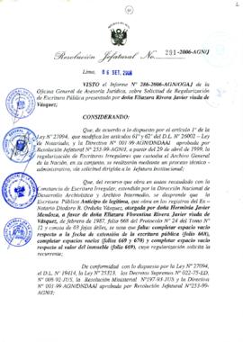 Resolución Jefatural N° 291-2006-AGN/J