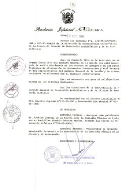 Resolución Jefatural N° 321-1991/AGN/J